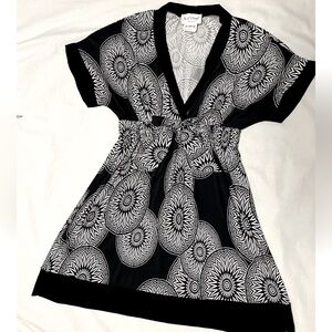 Vintage Jus d’Orange Women’s French Tunic Tuni Kelly' Blouse Top Black White. M